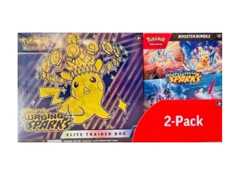 2025 Pok¨¦mon Scarlet & Violet Surging Sparks Elite Trainer Box & Booster Bundle Costco 2-Pack