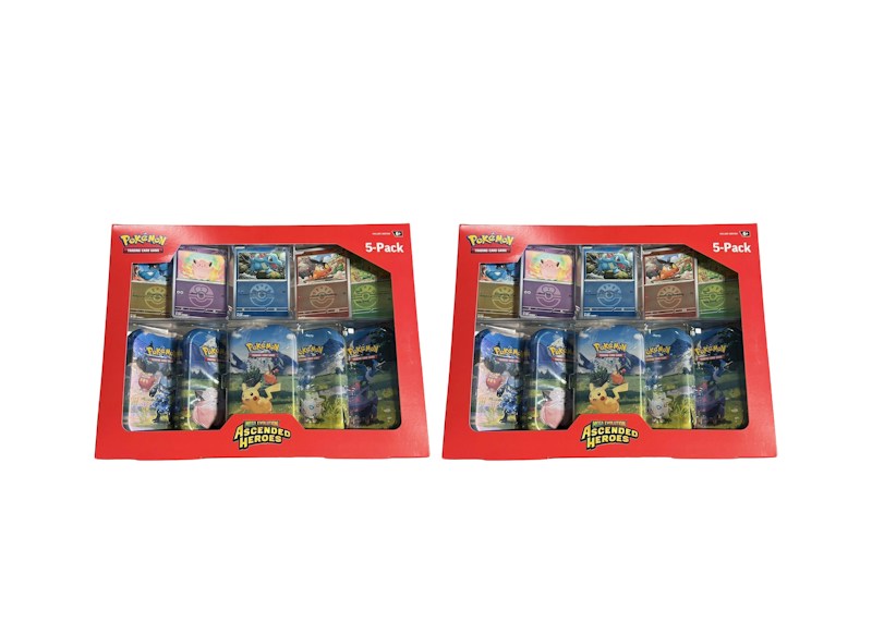 2026 Pok¨¦mon Mega Evolution Ascended Heroes Mini Tins 5-Pack Collection (Costco Exclusive) 2x Lot