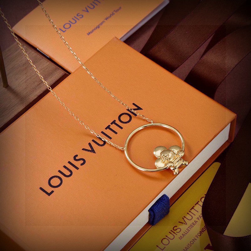 Louis Vuitton Vivienne Swinging 18K Gold Necklace