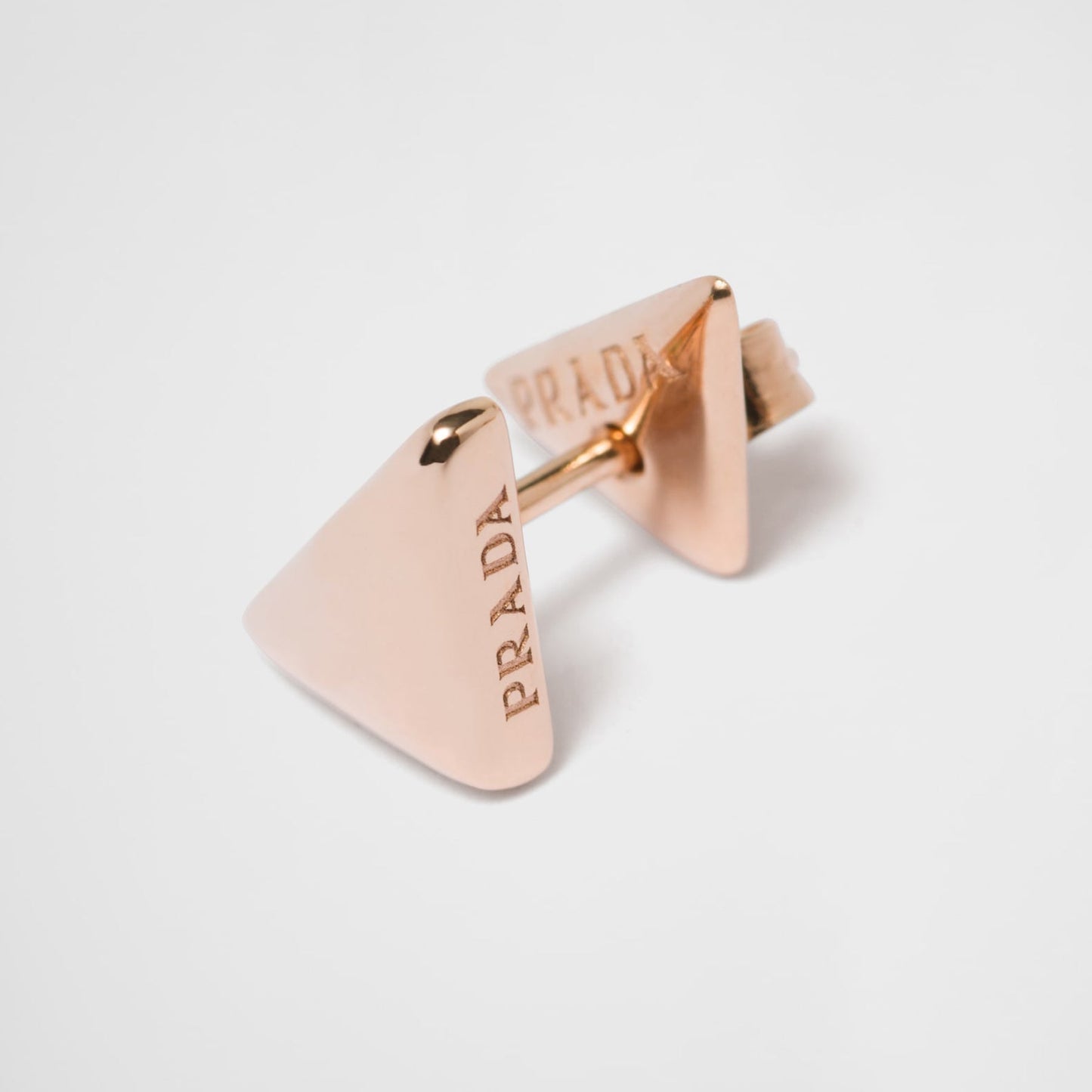 Prada Triangle 18K Gold Earrings