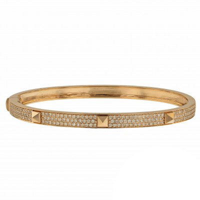 Hermes Collier De Chien Diamond 18K Gold Bracelet