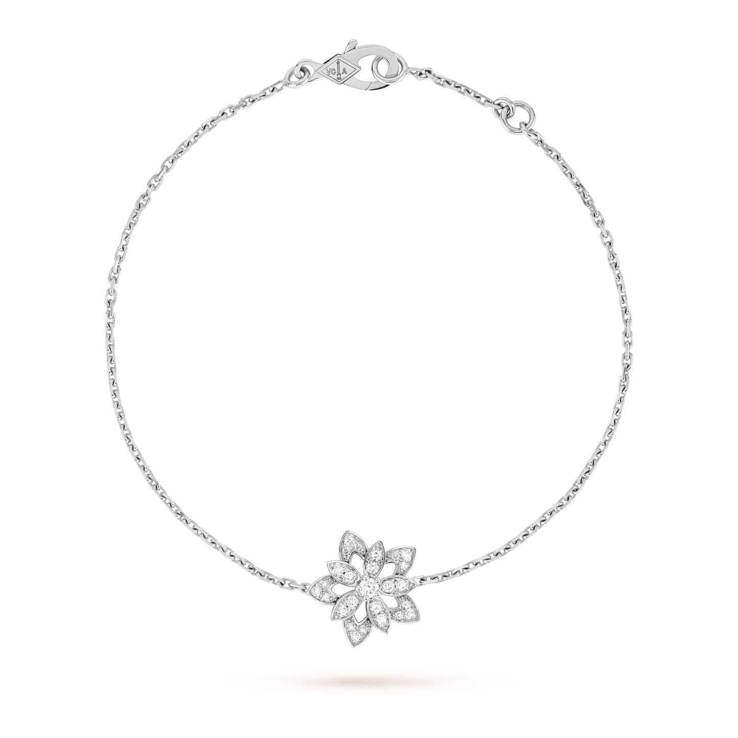 Lotus Openwork Pendant 18K Gold Bracelet