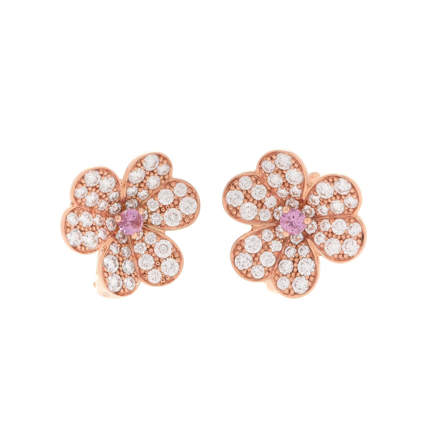Frivole Pink Sapphire 18K Gold Earrings