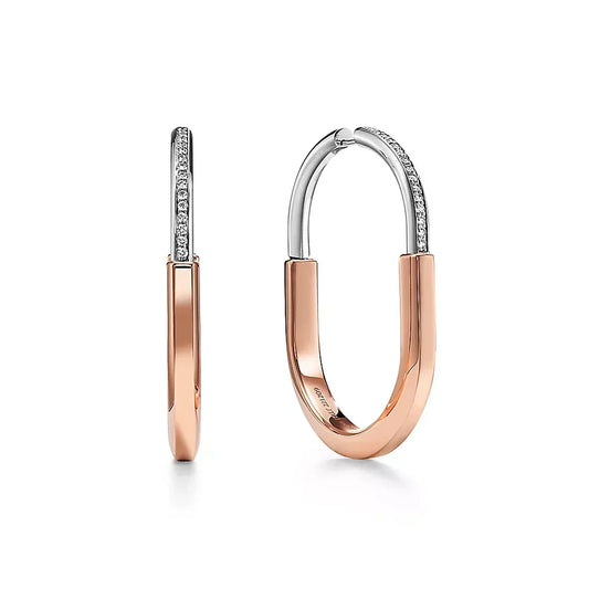 Tiffany Lock Diamond 18K Gold Earrings