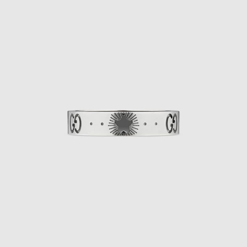 Gucci Double 18K White Gold Ring