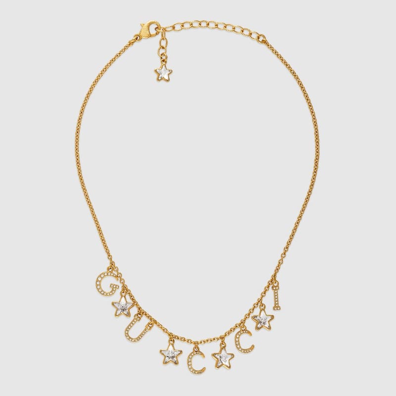 Gucci Double Script 18K Gold Necklace