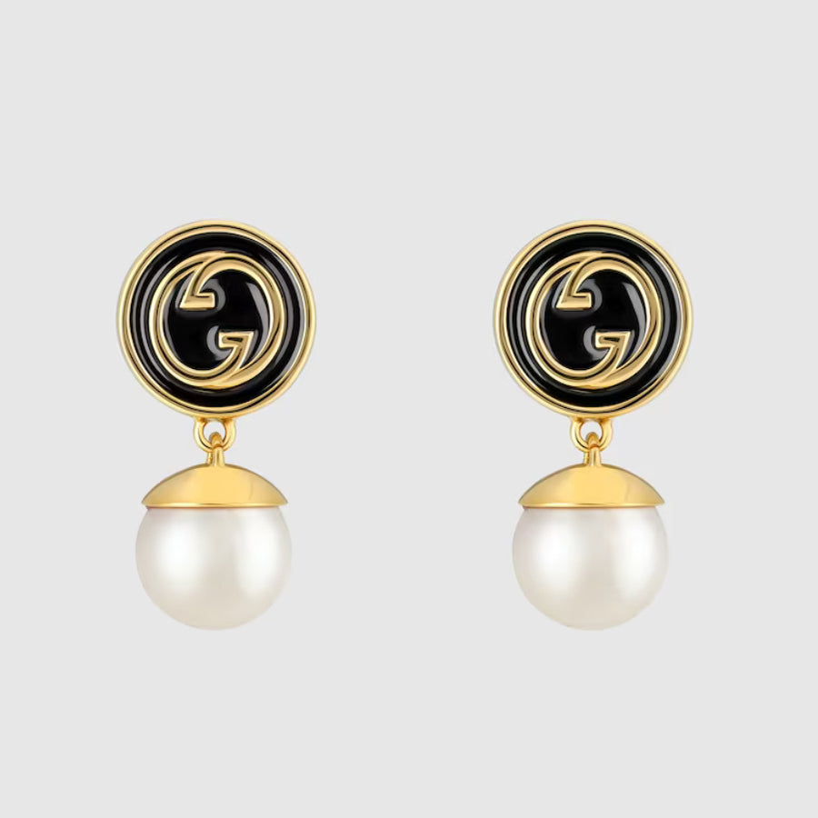 Gucci Double Blondie Pendant 18K Gold Earrings