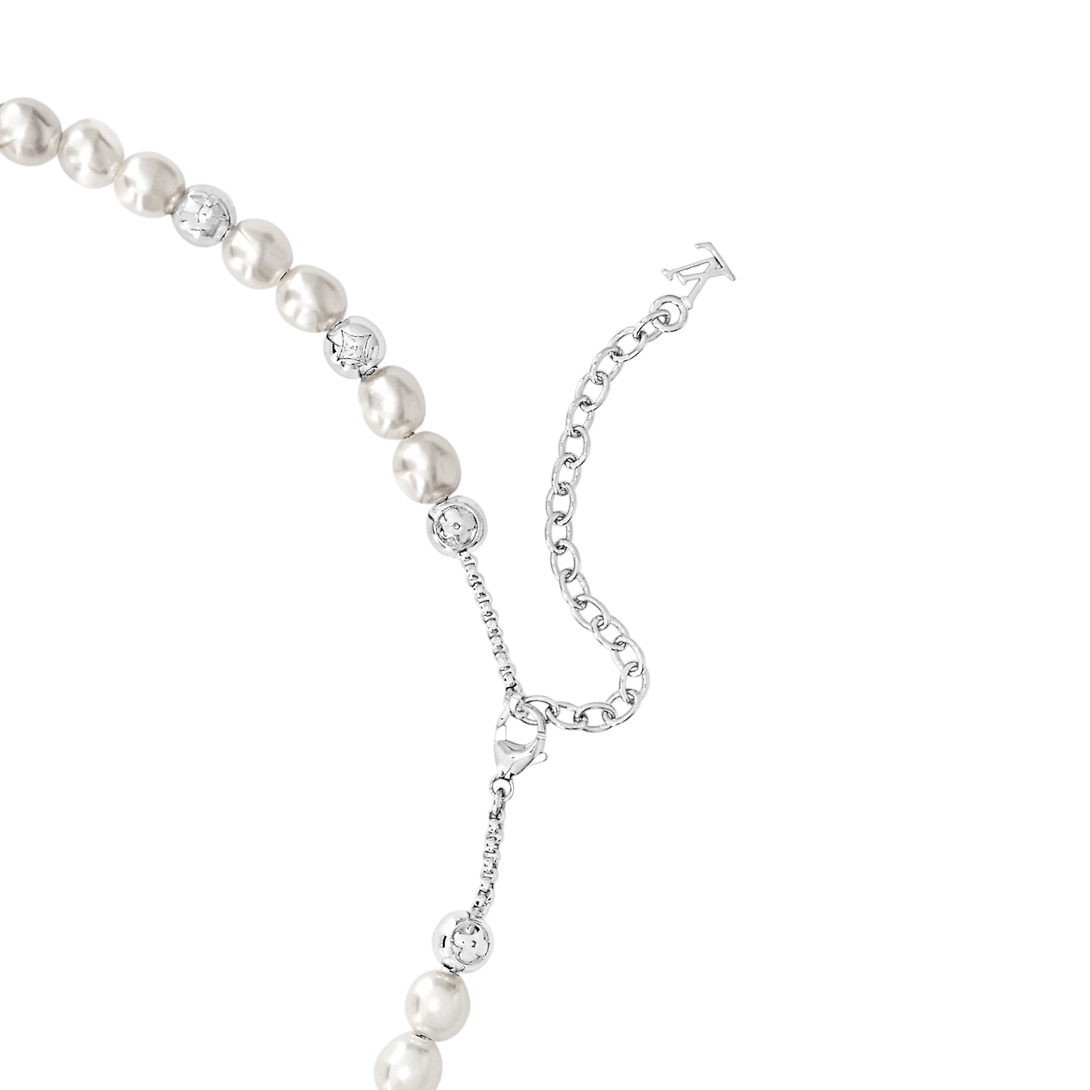 Louis Vuitton Monogram Pearls 18K Gold Necklace
