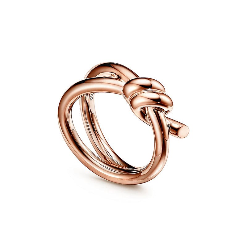 Tiffany Knot Double Row 18K Rose Gold Ring