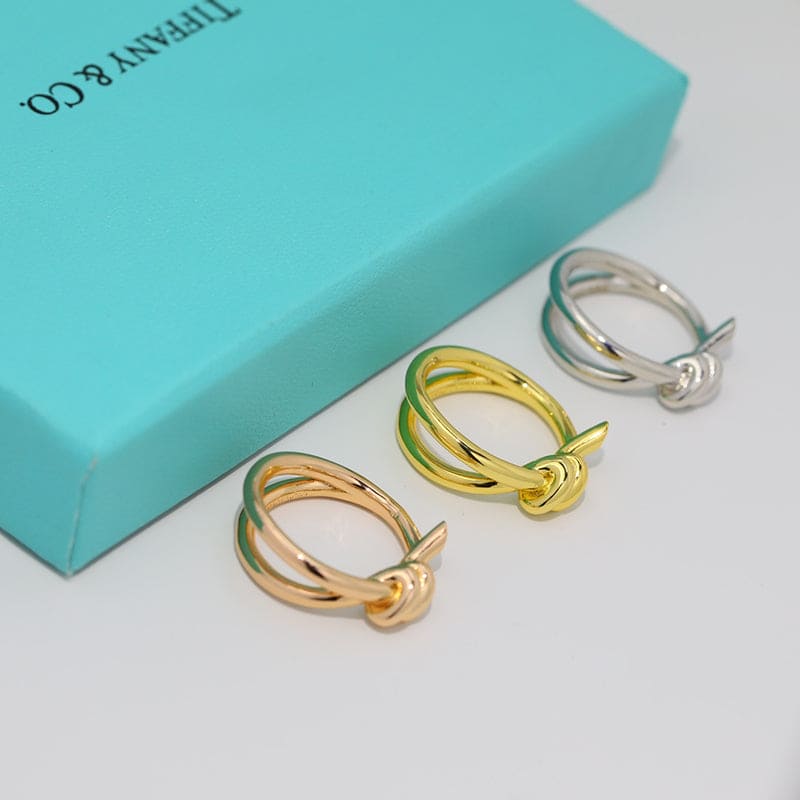Tiffany Knot Double Row 18K Rose Gold Ring