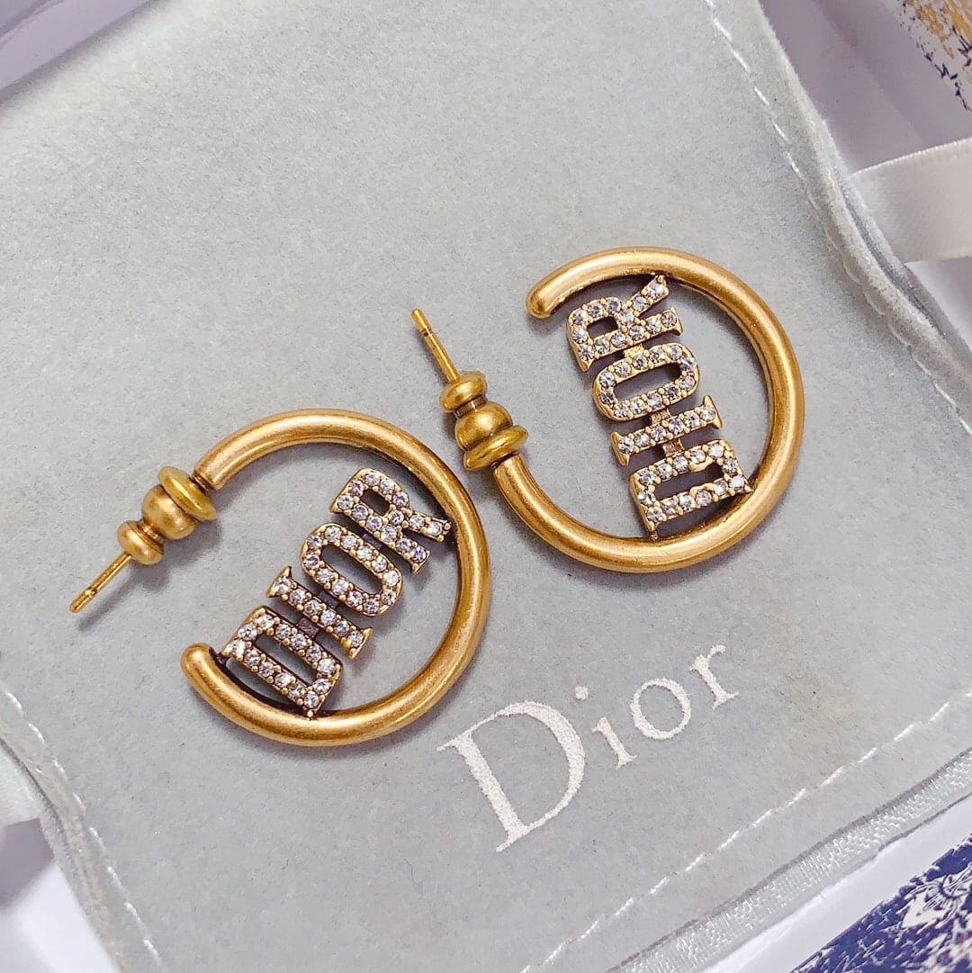 Dior 30 Montaigne Hoop 18K Gold Earrings