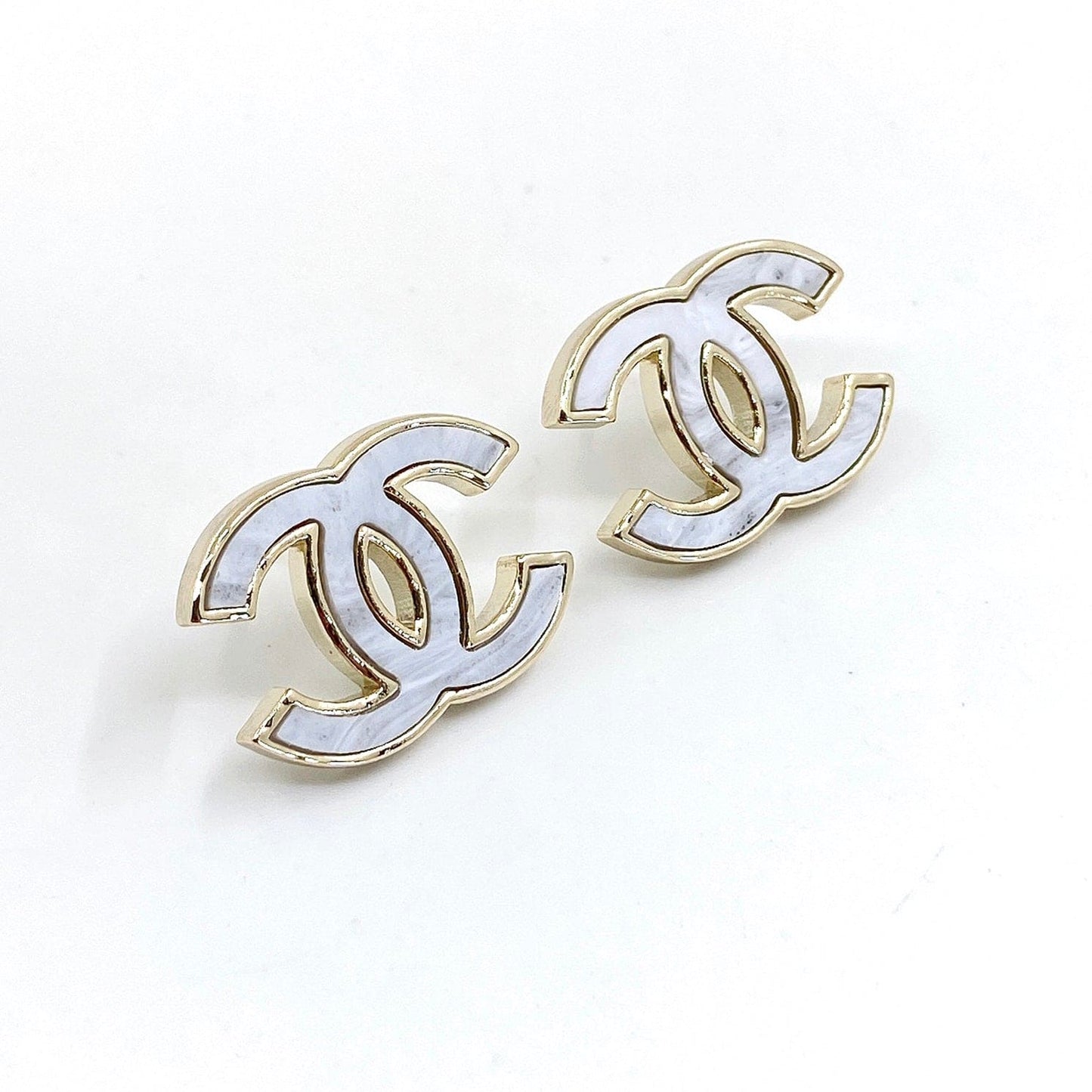 Chanel Marble 18K Gold Earrings