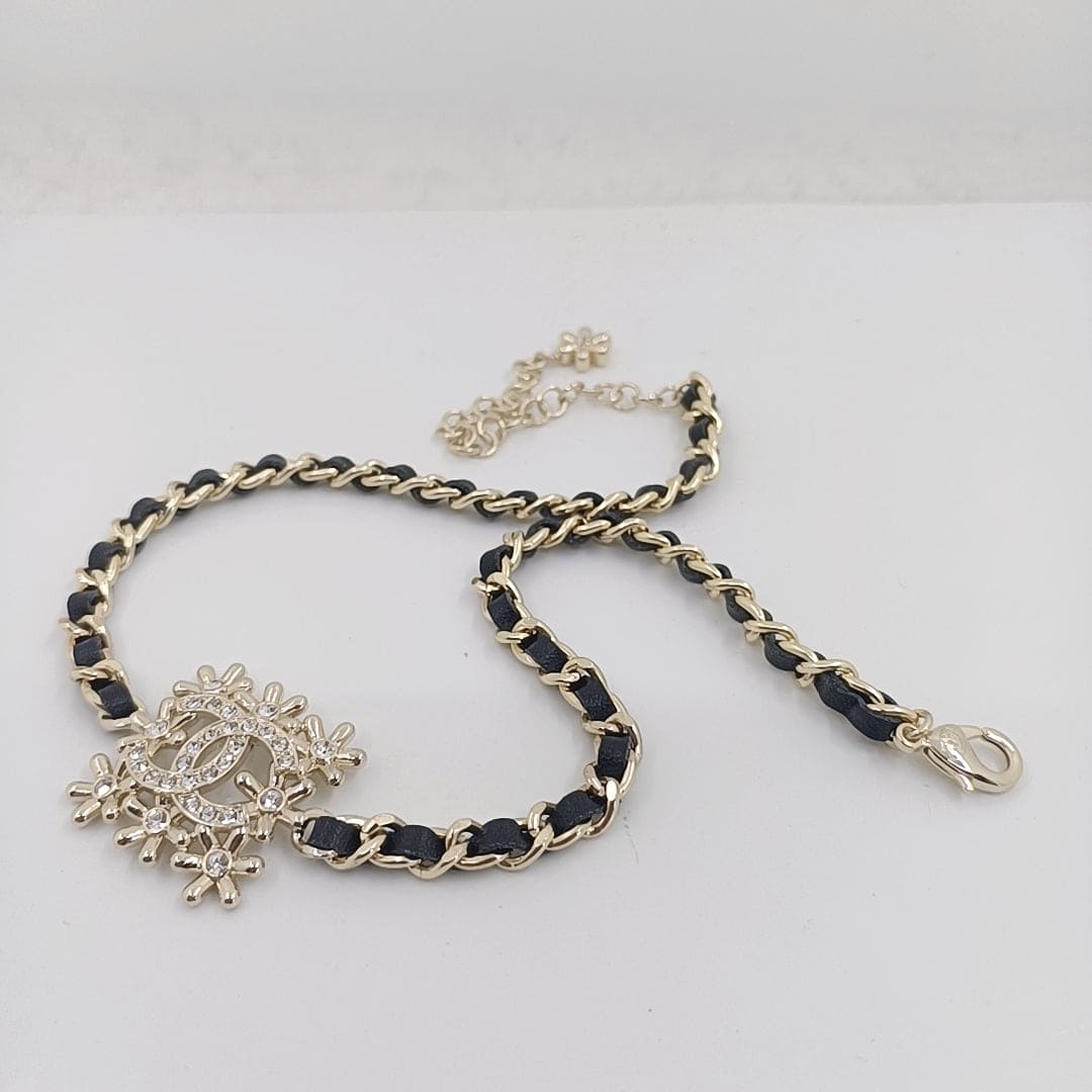 Chanel Lambskin Choker 18K Gold Necklace