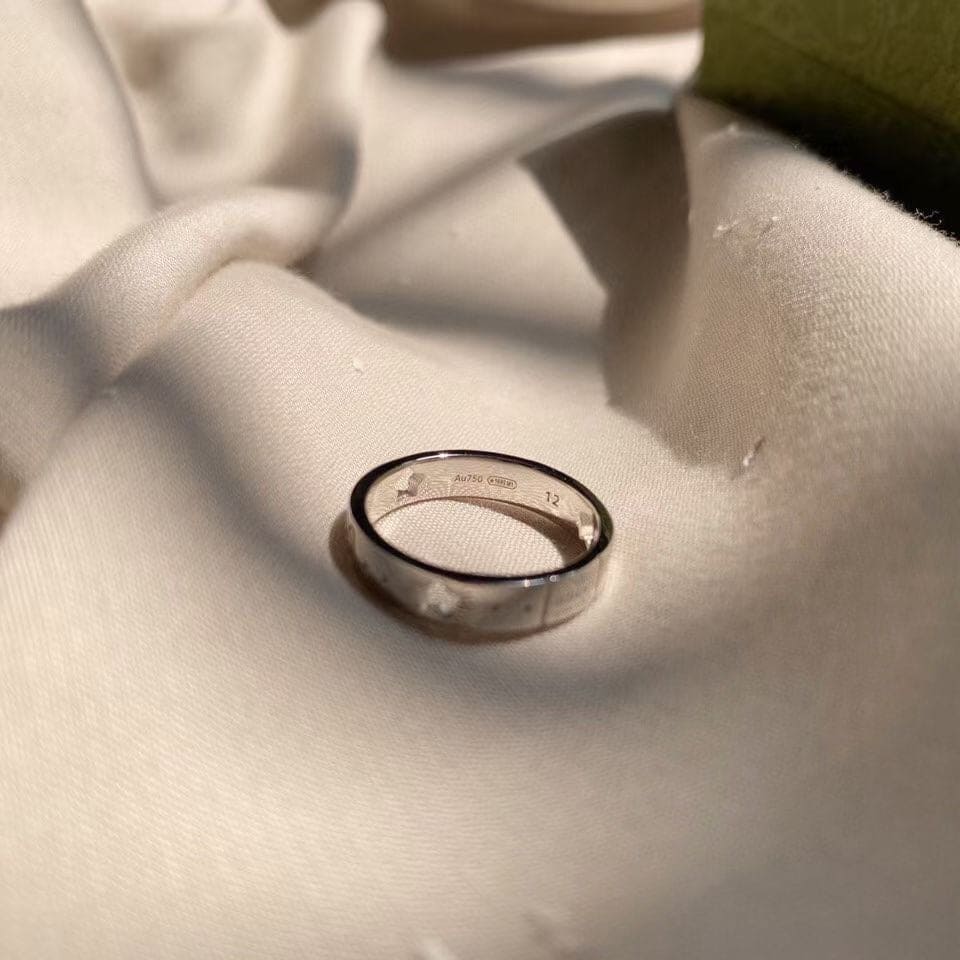 Gucci Double 18K White Gold Ring