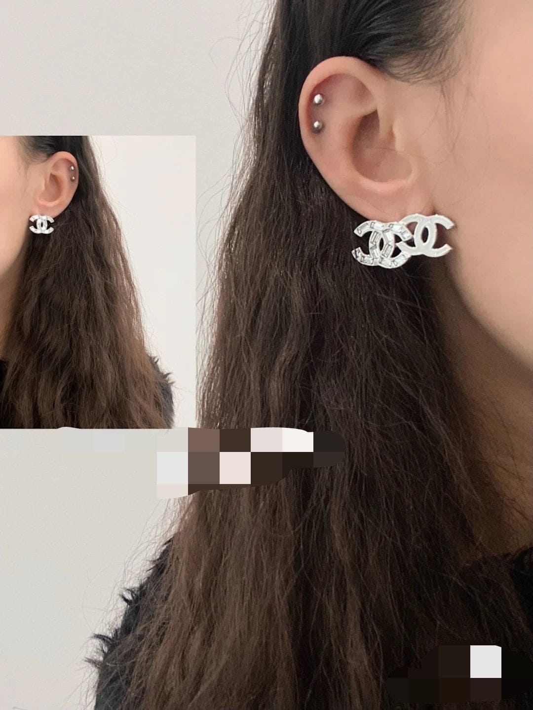Chanel Crystal 18K Gold Earrings