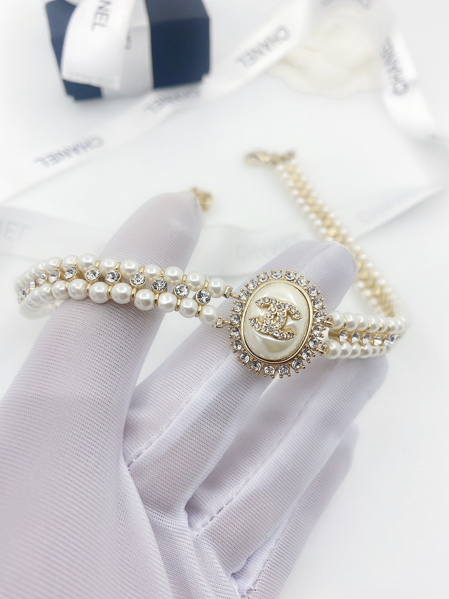 Chanel Pearl 18K Gold Necklace