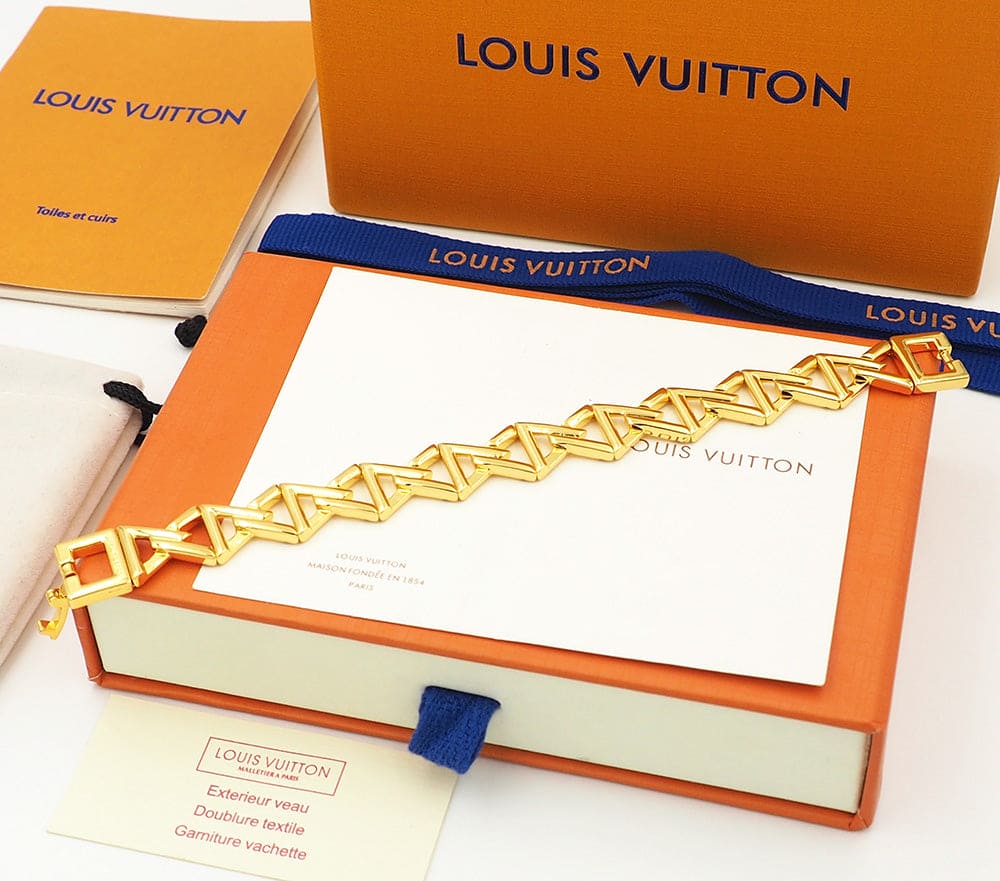 Louis Vuitton Volt Curb Chain Large 18K Gold Bracelet
