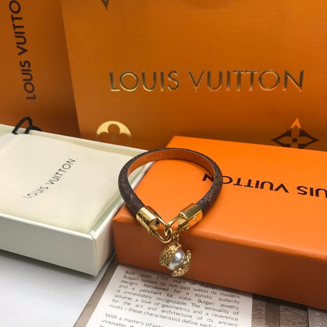 Louis Vuitton Pearl Angels 18K Gold Bracelet
