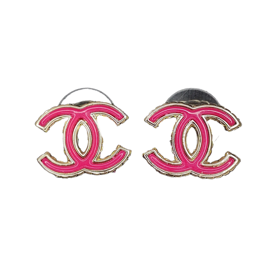 Chanel Pink 18K Gold Earrings