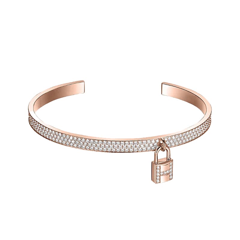 Hermes Kelly Clochette Diamond 18K Gold Bracelet