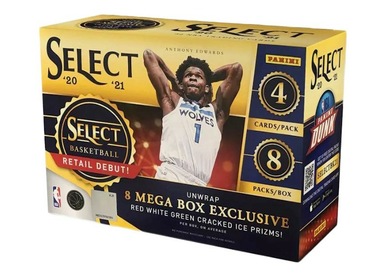 2020-21 Panini Select Basketball Mega Box (Red/White/Green Cracked Ice Prizms)