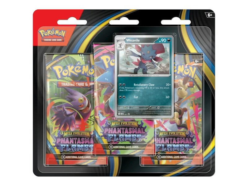 2025 Pok¨¦mon Mega Evolution Phantasmal Flames Weavile 3Pk Booster Blister