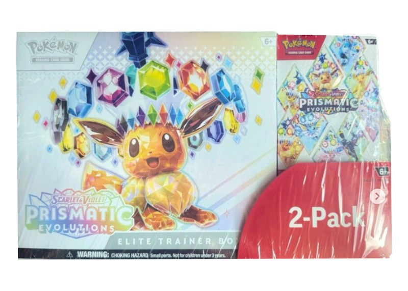 2025 Pok¨¦mon Scarlet & Violet Pristmatic Evolutions Elite Trainer Box + Booster Costco Bundle