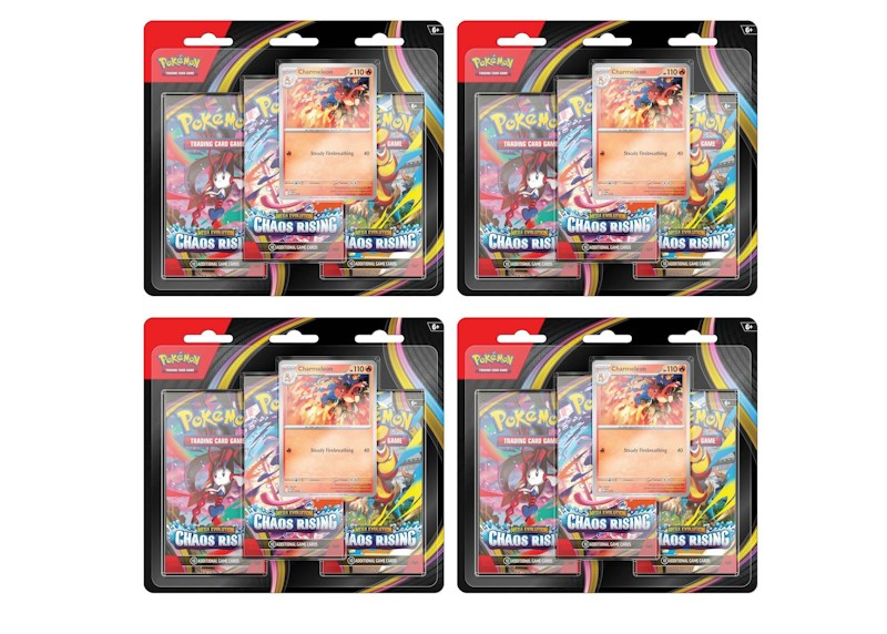 2026 Pok¨¦mon Mega Evolution Chaos Rising Charmeleon 3 Pack Blister 4x Lot