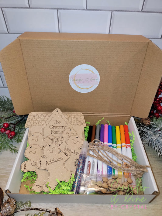 Gingerbread Family of Ornaments / DIY Color Kit / Custom & Personlized DIY Set