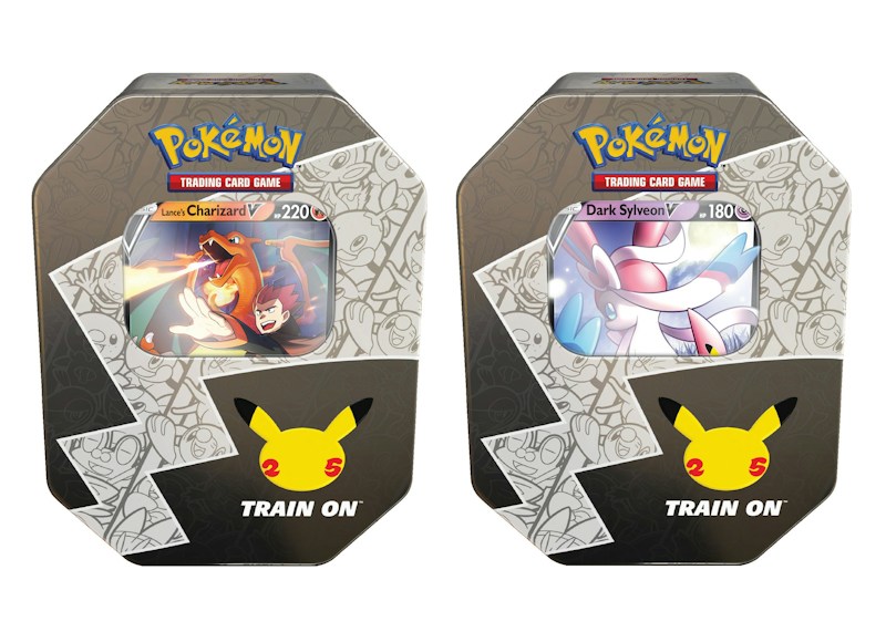 Pok¨¦mon TCG 25th Anniversary Celebrations Tin Lances Charizard V/Dark Sylveon V 2x Bundle