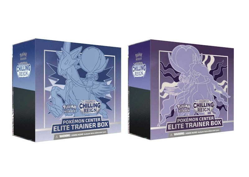 Pok¨¦mon TCG Sword & Shield Chilling Reign (Pok¨¦mon Center Exclusive) Elite Trainer Box Ice Rider Calyrex/Shadow Rider Calyrex 2x Bundle