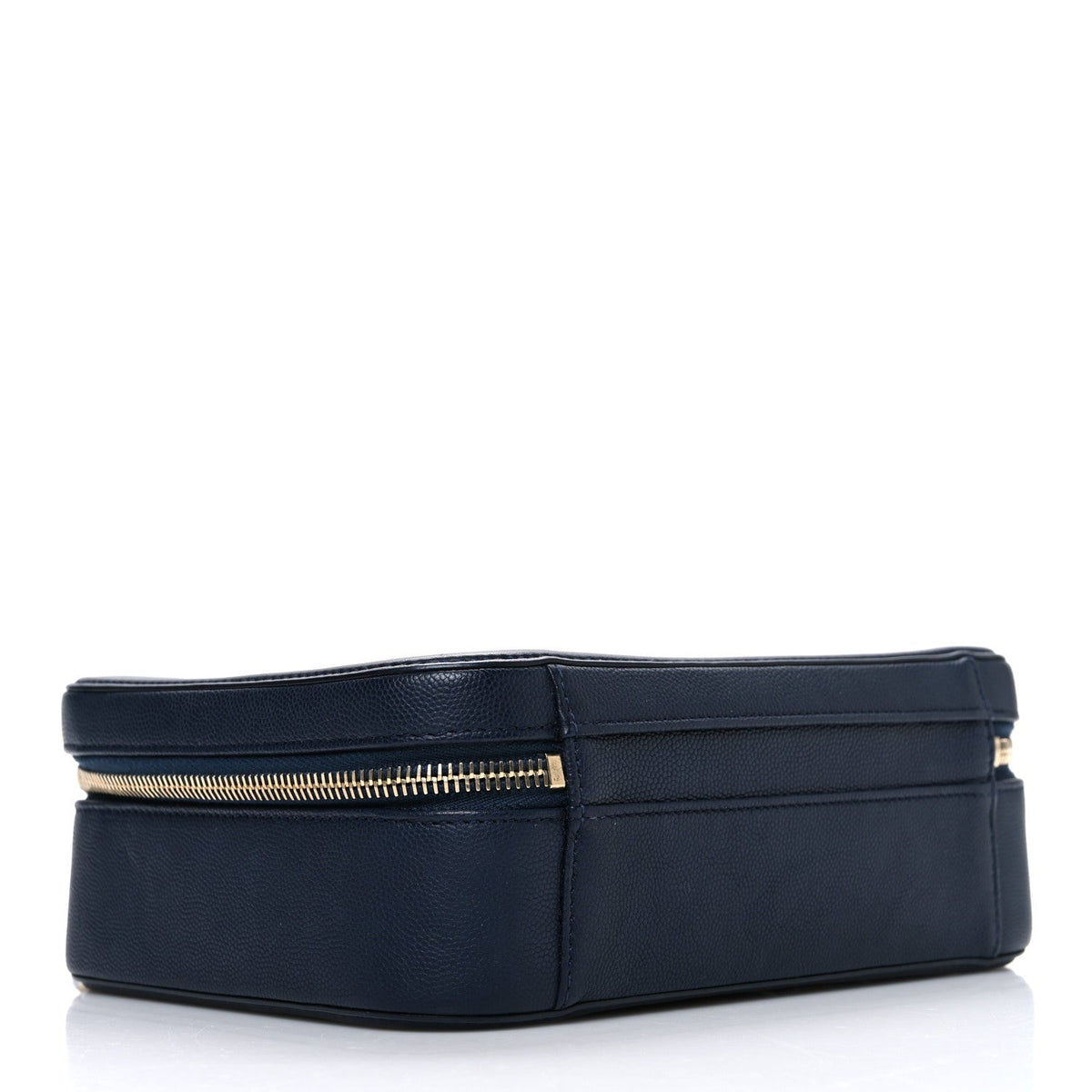 Caviar Quilted Medium CC Filigree Vanity Case Navy