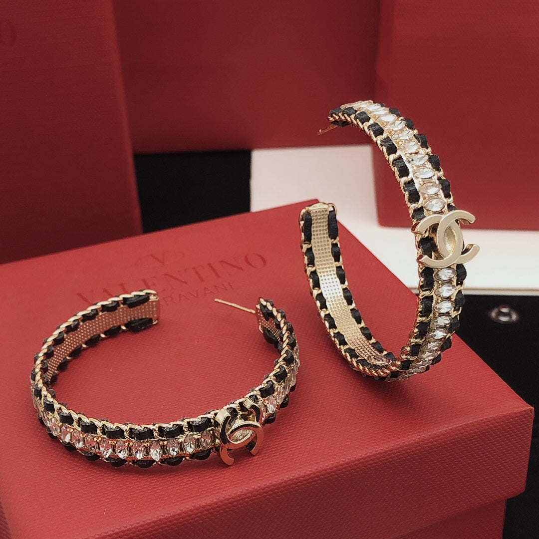 Chanel Strass 18K Gold Earrings