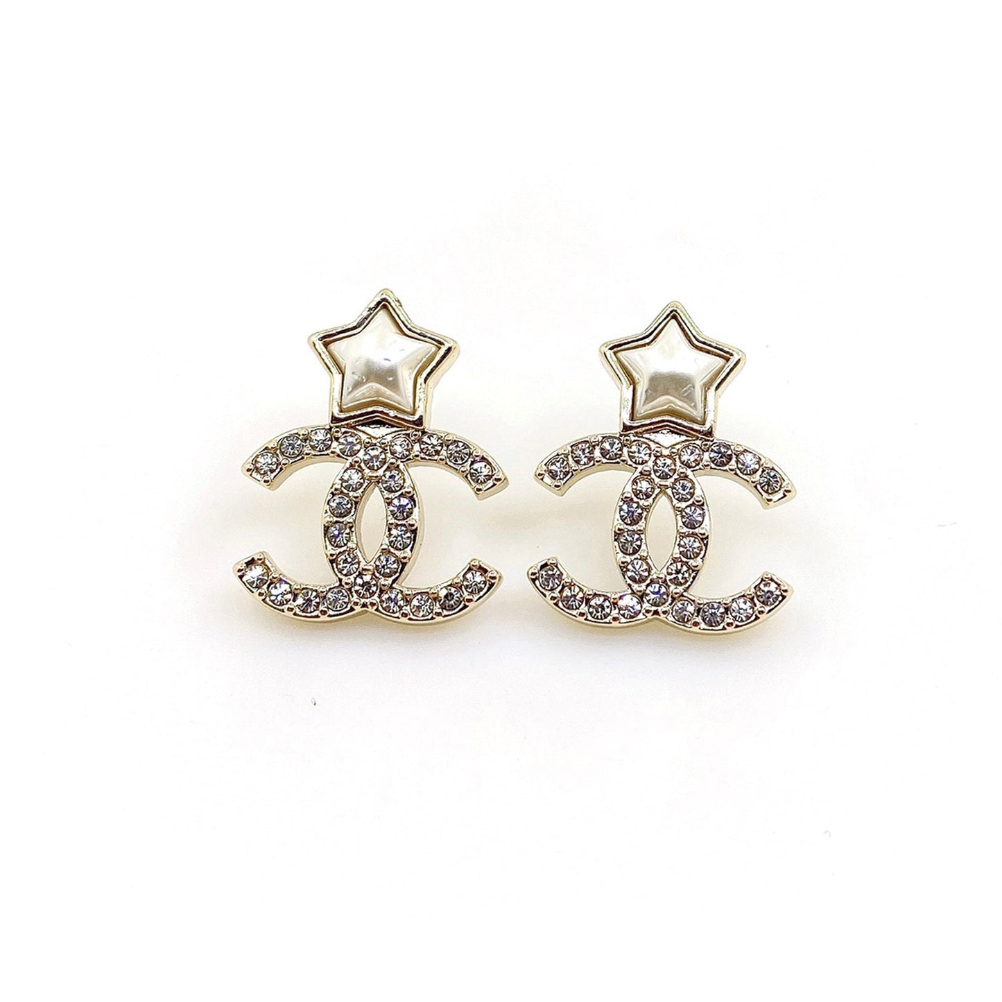 Chanel Star Crystals 18K Gold Earrings