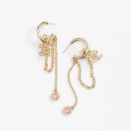 Chanel Tassel Crystals 18K Gold Earrings