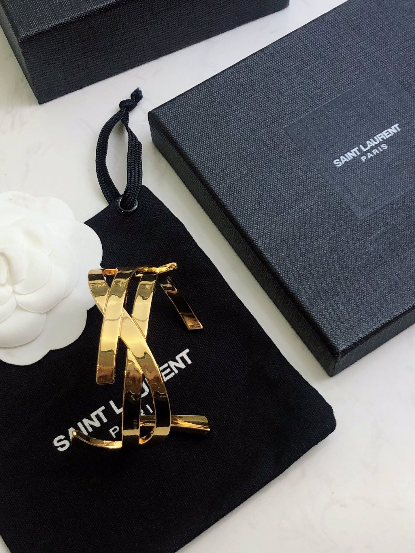 YSL Monogram Cuff 18K Gold Bracelet