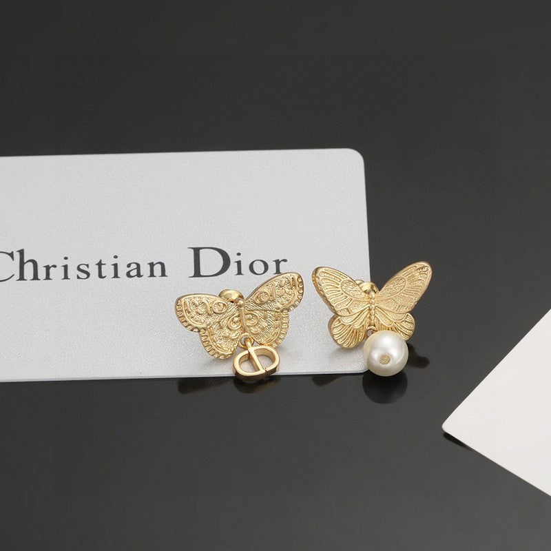 Dior Butterfly 18K Gold Earrings