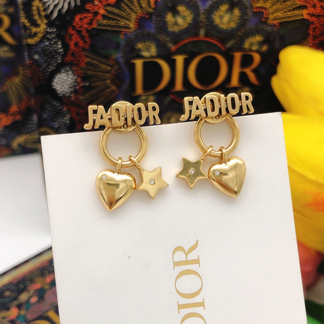 Dior J'Adior Star 18K Gold Earrings