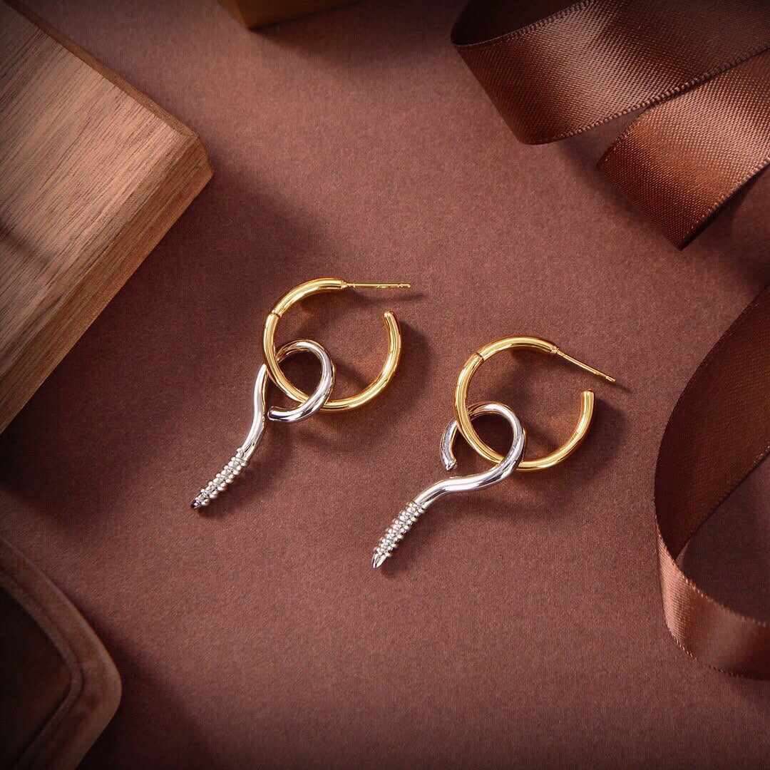 Balenciaga Screw 18K Gold Earrings