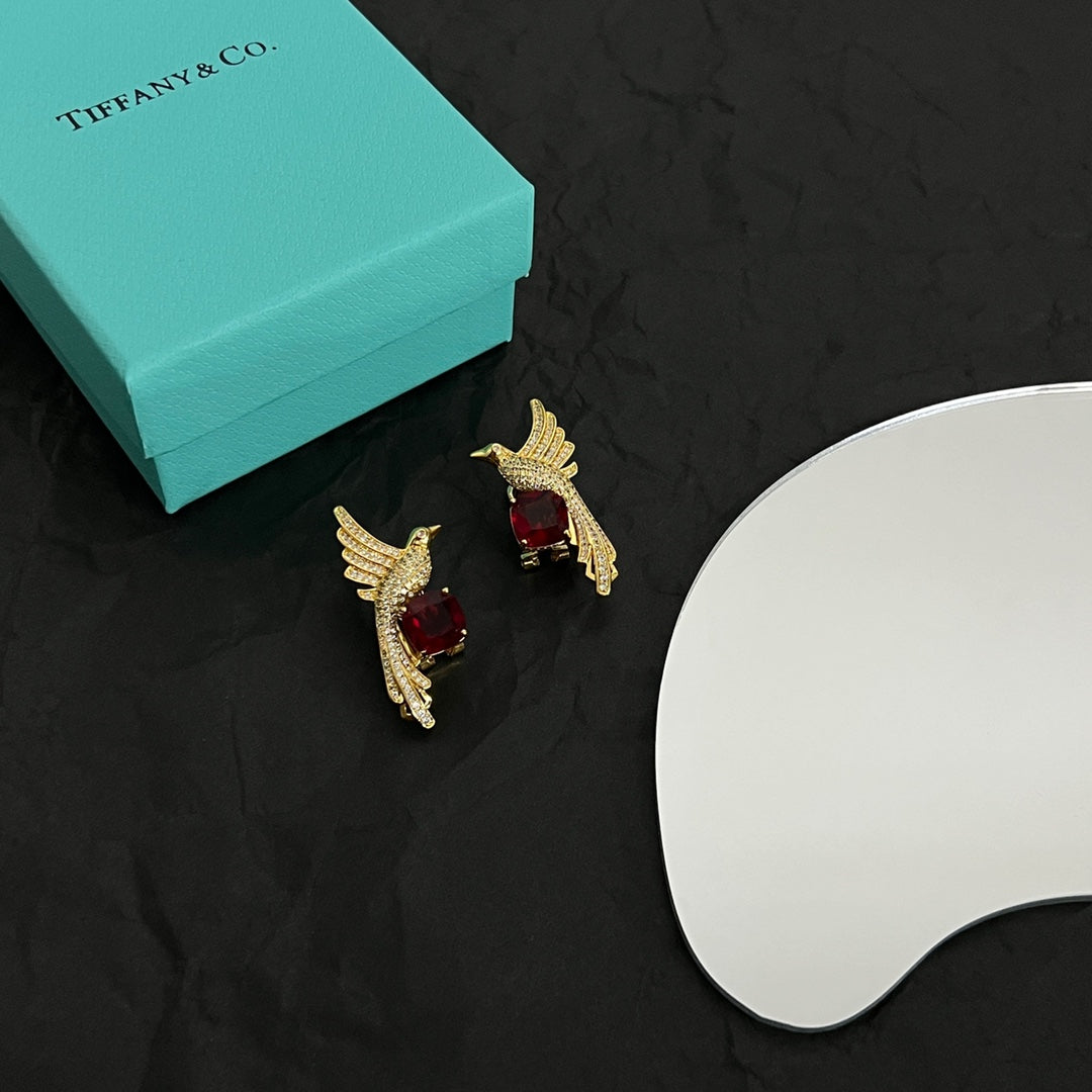 Tiffany Bird Diamonds 18K Gold Earrings