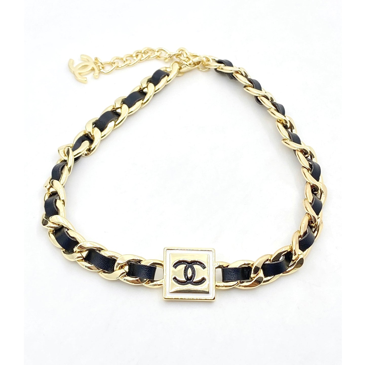 Chanel Leather 18K Gold Necklace