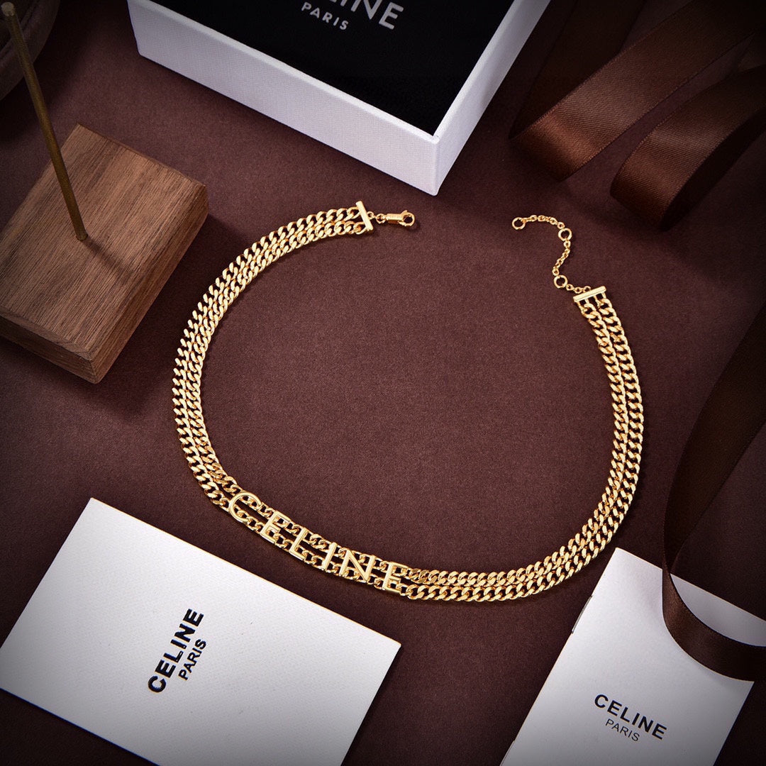 Celine Gourmette 18K Gold Necklace