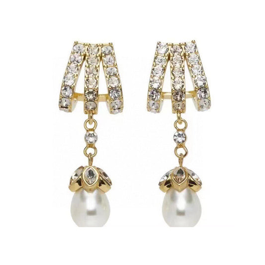 Celine Vintage Pearls 18K Gold Earrings