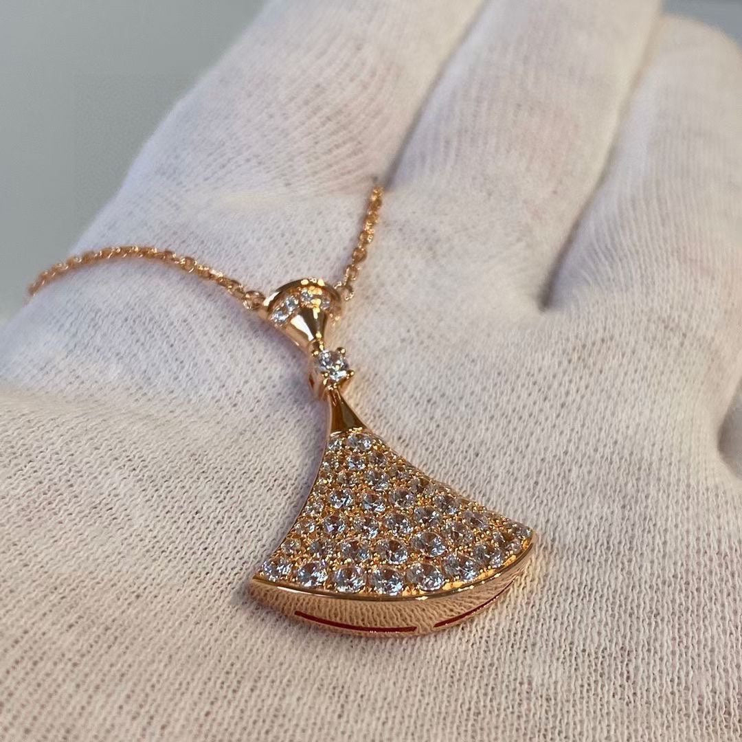 Bvlgari BVLGARI Dream Pave Diamond 18K Gold Necklace
