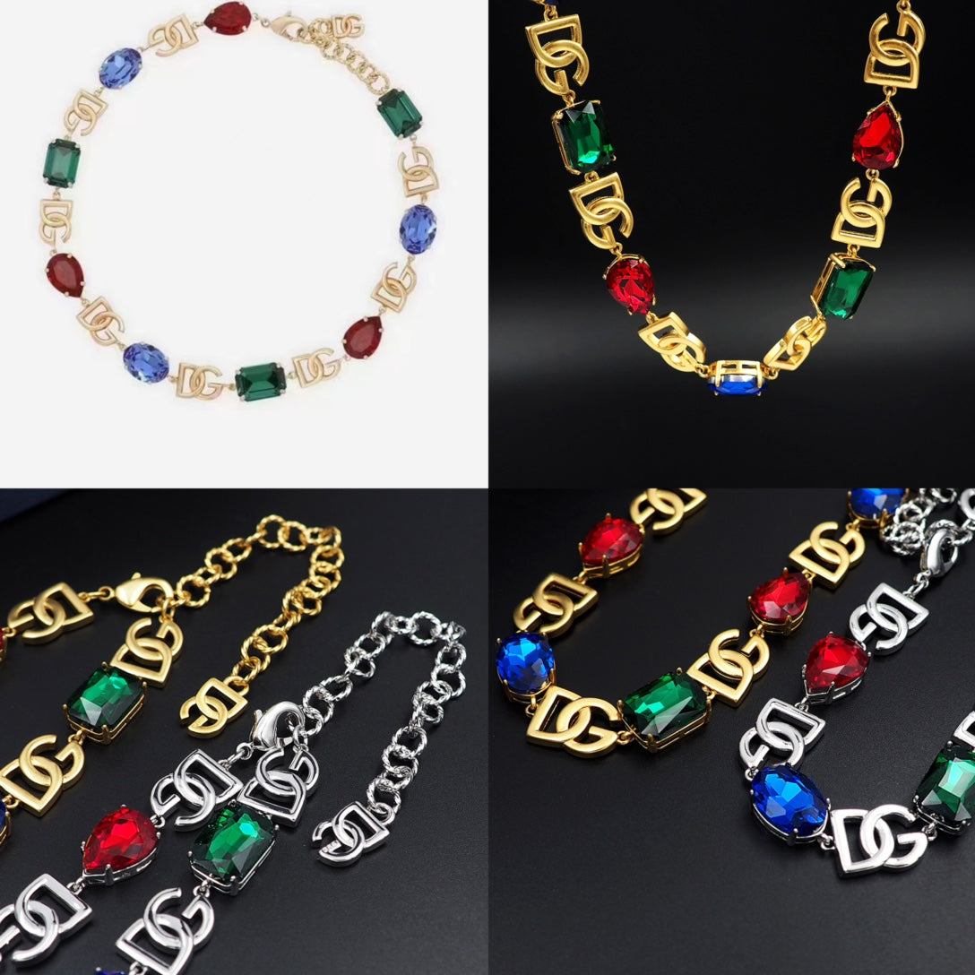 DG Crystals Choker 18K Gold Necklace
