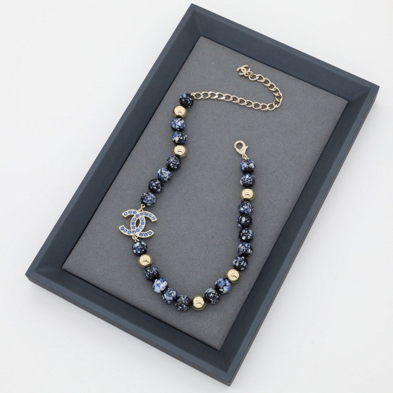 Chanel Blue Pearl 18K Gold Necklace