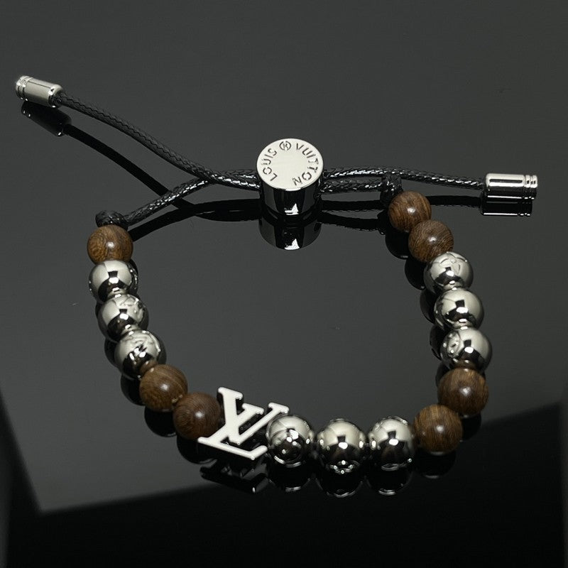 Louis Vuitton Surfin' Brown Beads 18K Gold Bracelet