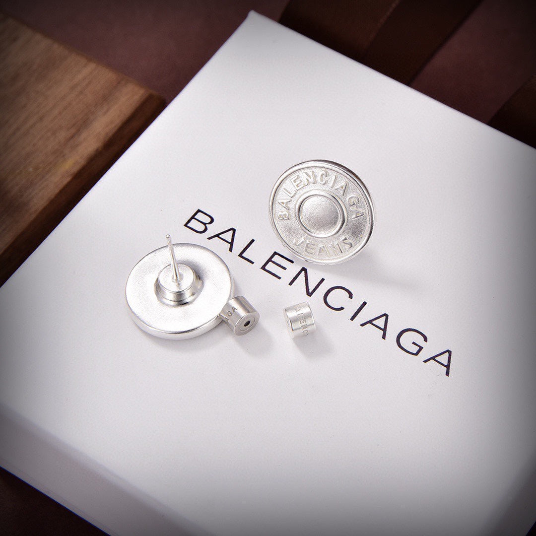 Balenciaga Circle 18K Gold Earrings