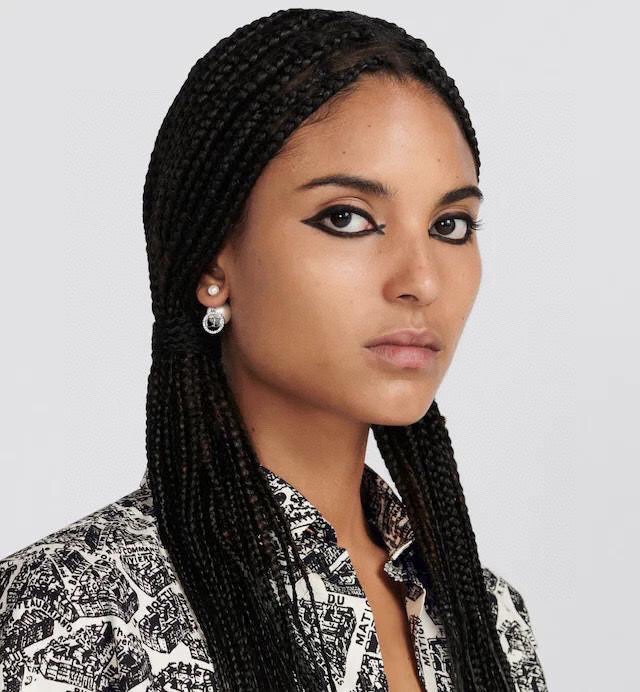 Dior Tribales White Resin Pearls 18K Gold Earrings
