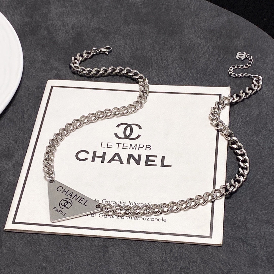 Chanel Triangle 18K Gold Necklace